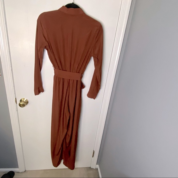 Button Front Belted Wide Leg Shirt Jumpsuit - Picture 10 of 11